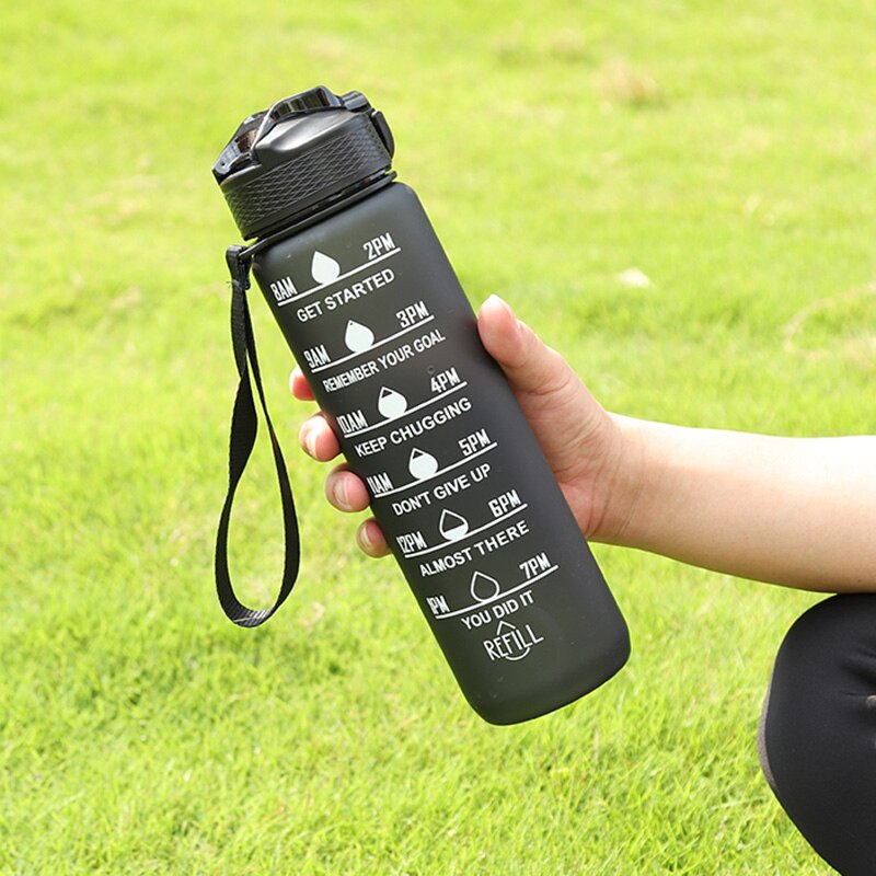 1 Liter Motivational Water Bottle With Straw Nozle with Time Marker Leakproof Sports Water Bottle for Gym Camping Tour 32oz