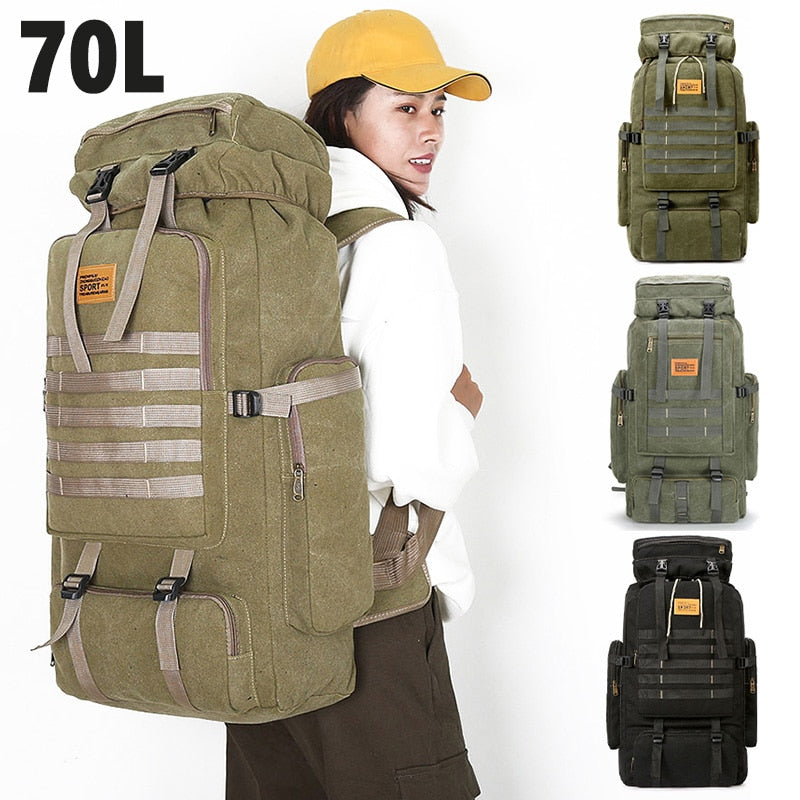 70L Camping Backpack Men Bags Military Tactical Rucksack For Outdoor Climbing Hiking Travel Back Packs