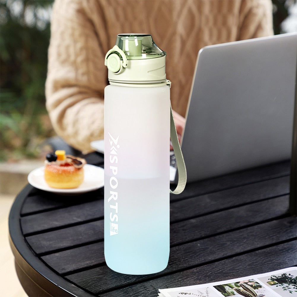 1 Liter Motivational Water Bottle With Straw Nozle with Time Marker Leakproof Sports Water Bottle for Gym Camping Tour 32oz