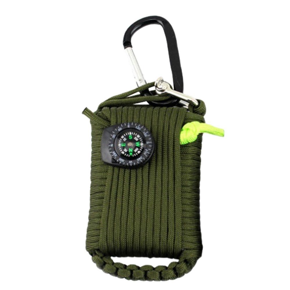Survival Kits Camp Fishing Set Bags Includes Line Saw Paracord Pin Return Pin Whistle Flashlight Hiking Buckle Storage Bag Etc