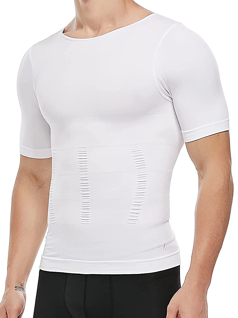 Mens Slimming Body Shaper Vest Shirt Abs Abdomen Slim Gym Workout Tummy Control Compression  Shapewear - carsonsislandofhealth