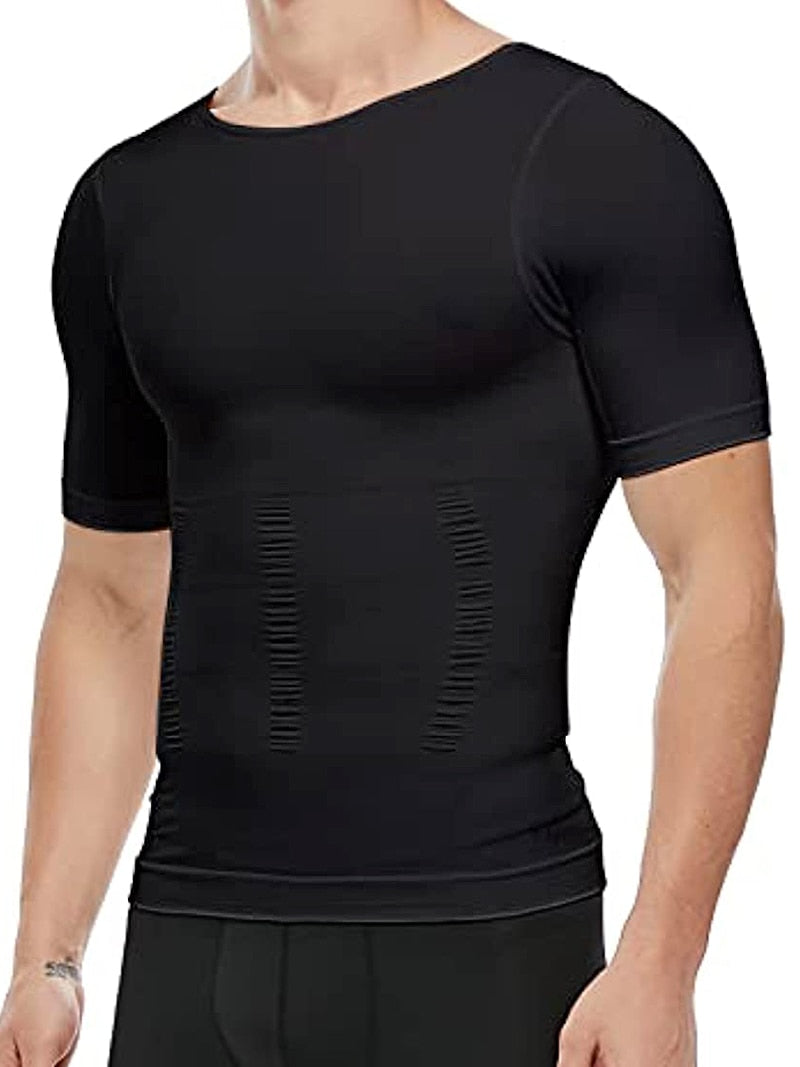 Mens Slimming Body Shaper Vest Shirt Abs Abdomen Slim Gym Workout Tummy Control Compression  Shapewear - carsonsislandofhealth